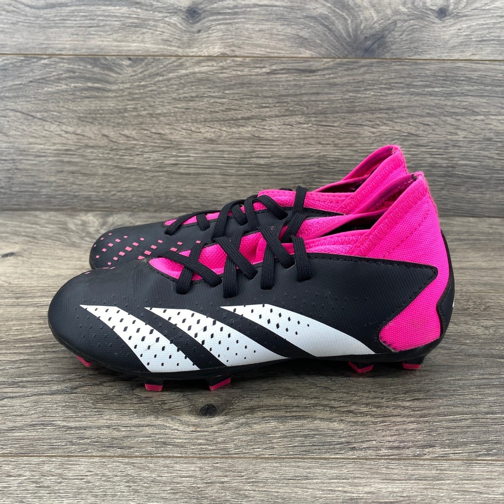 Adidas Predator Accuracy.4 Soccer Cleats Kids Size 2 Black Pink White FxG GZ2455